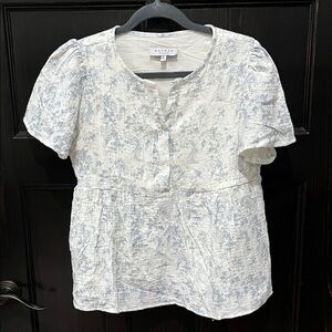 Hayden Floral Blue and White Blouse